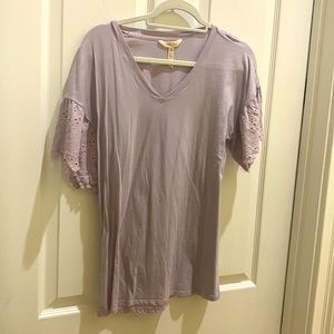 Matilda Jane Boutique eyelet sleeve lavender top